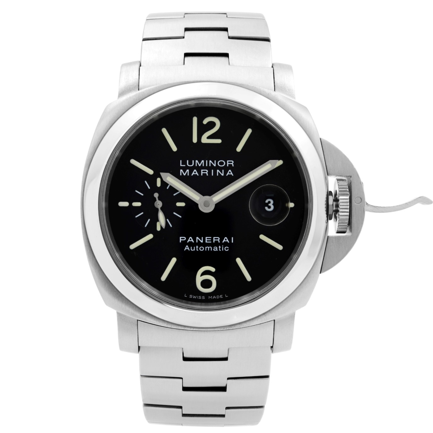 Panerai Luminor Marina Stainless Steel Black Dial Automatic Mens Watch