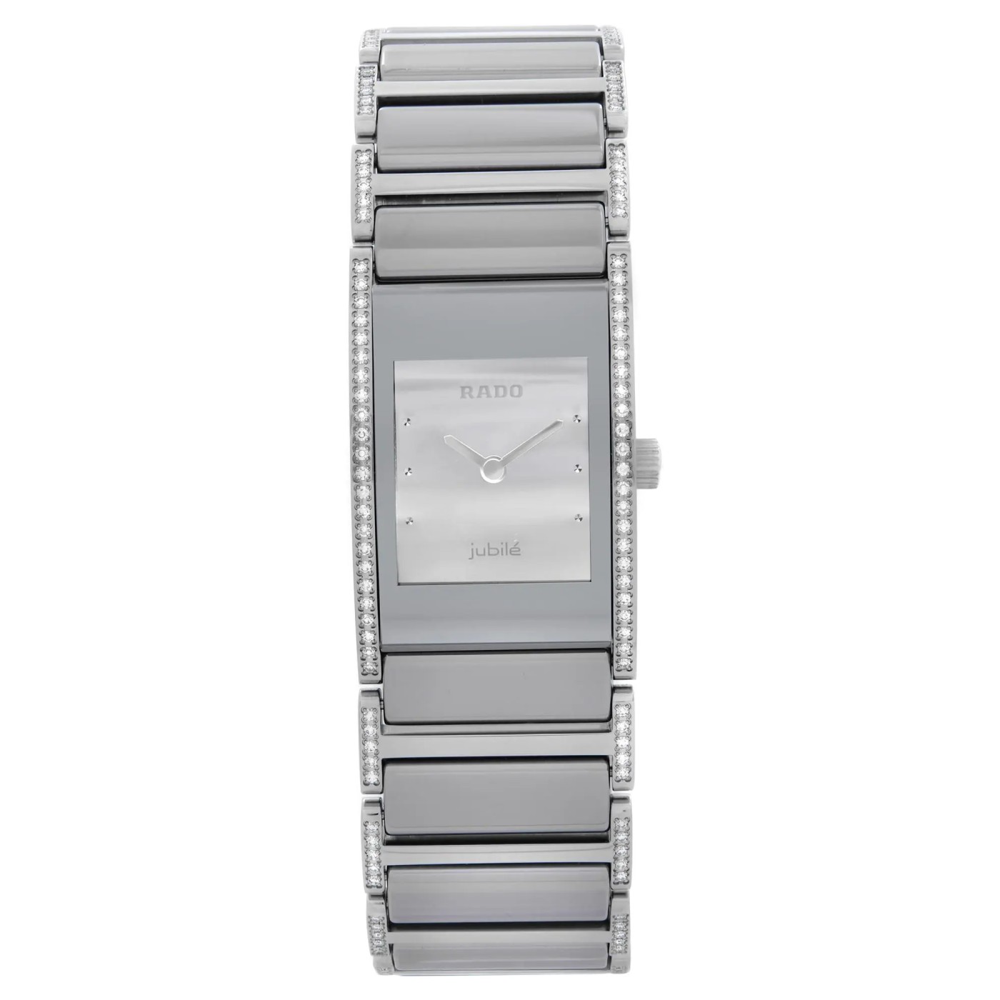 Rado Integral Steel Ceramic Diamond Silver Dial Ladies Quartz Watch