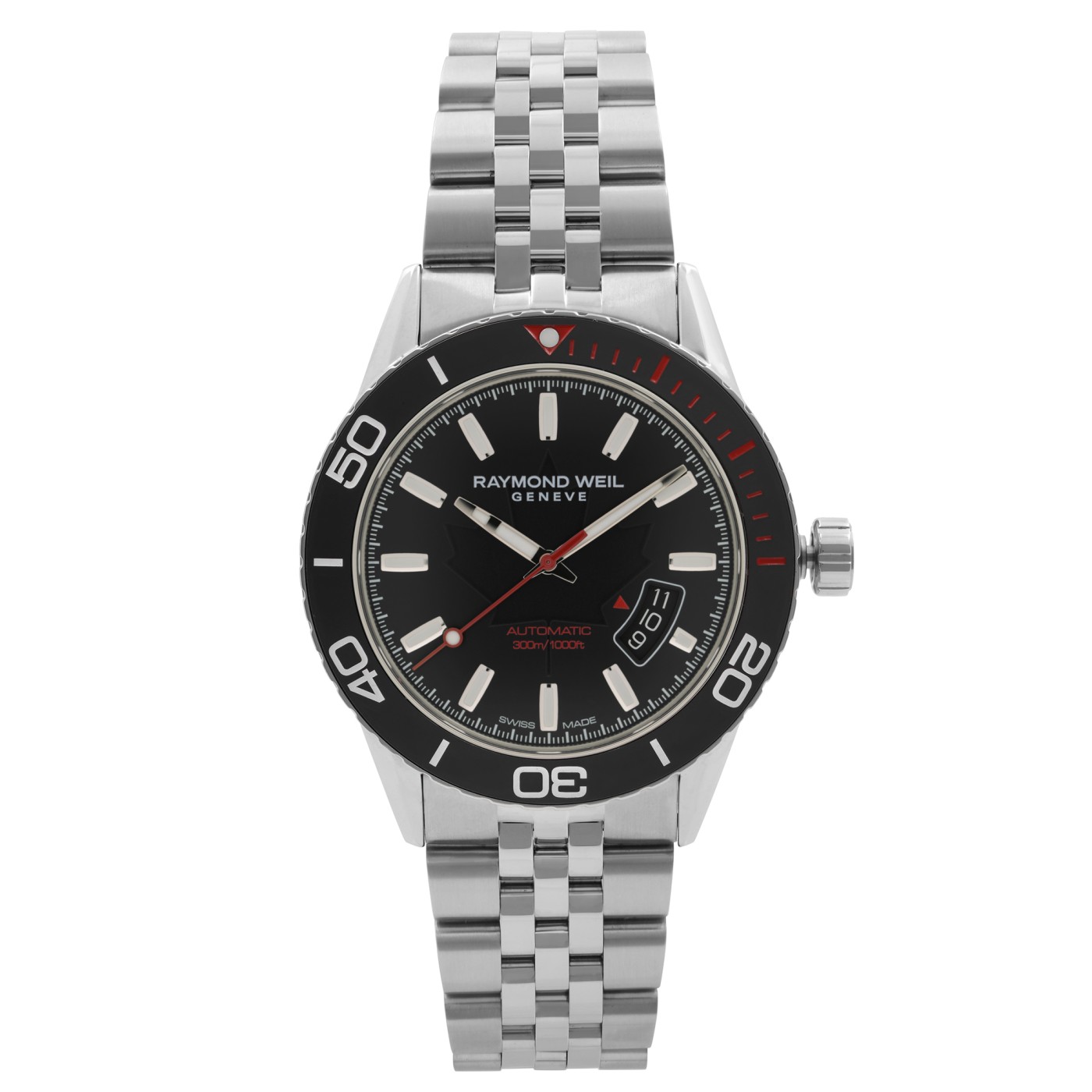Raymond Weil Freelancer Canada Edition 42 Steel Black Dial Watch