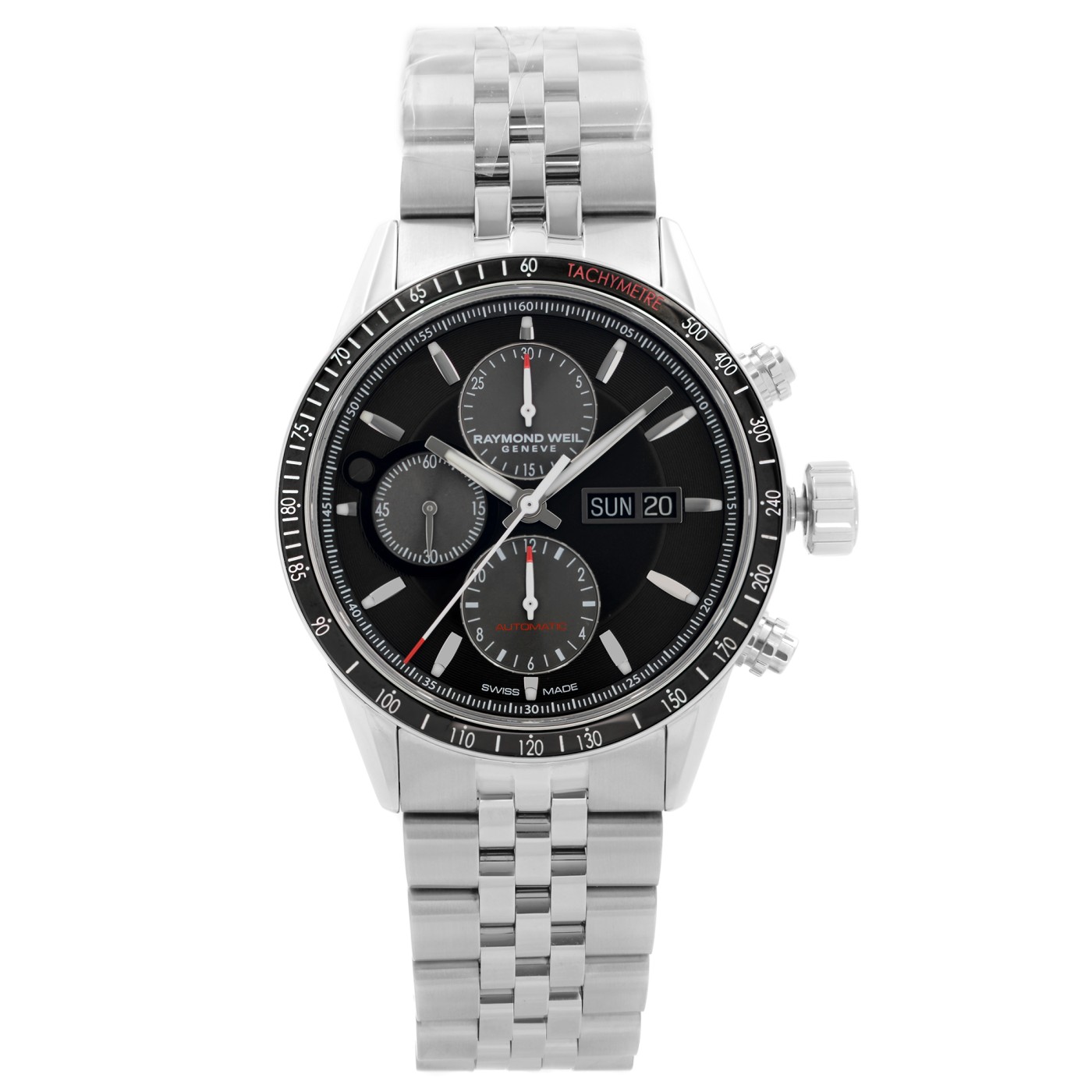 Raymond Weil Freelancer Chrono Steel Black Dial Automatic Watch