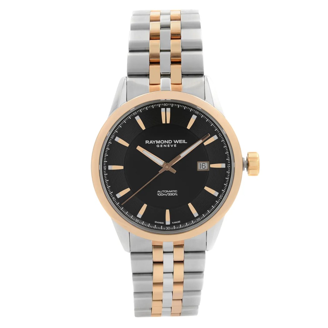 Raymond Weil Freelancer Steel Two-Tone Black Dial Watch