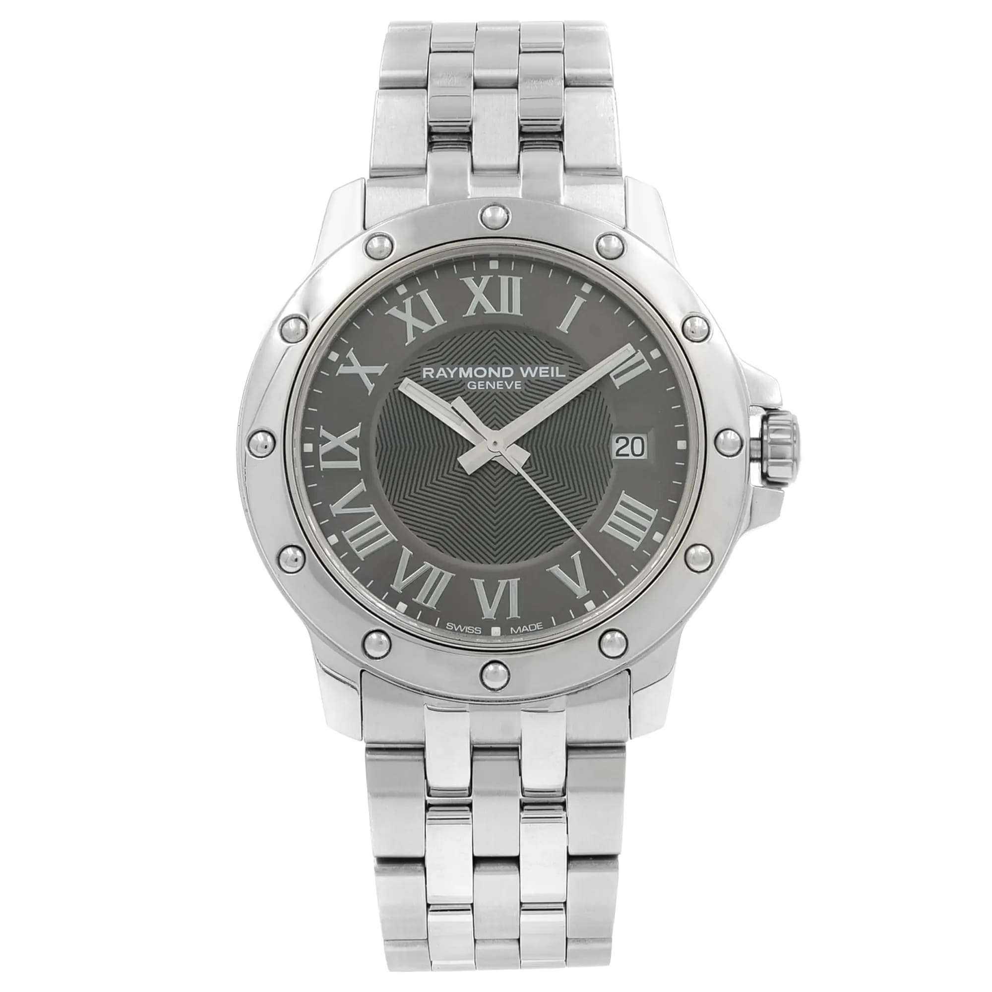 Raymond Weil Tango 39mm Steel Date Grey Dial Quartz Mens Watch 