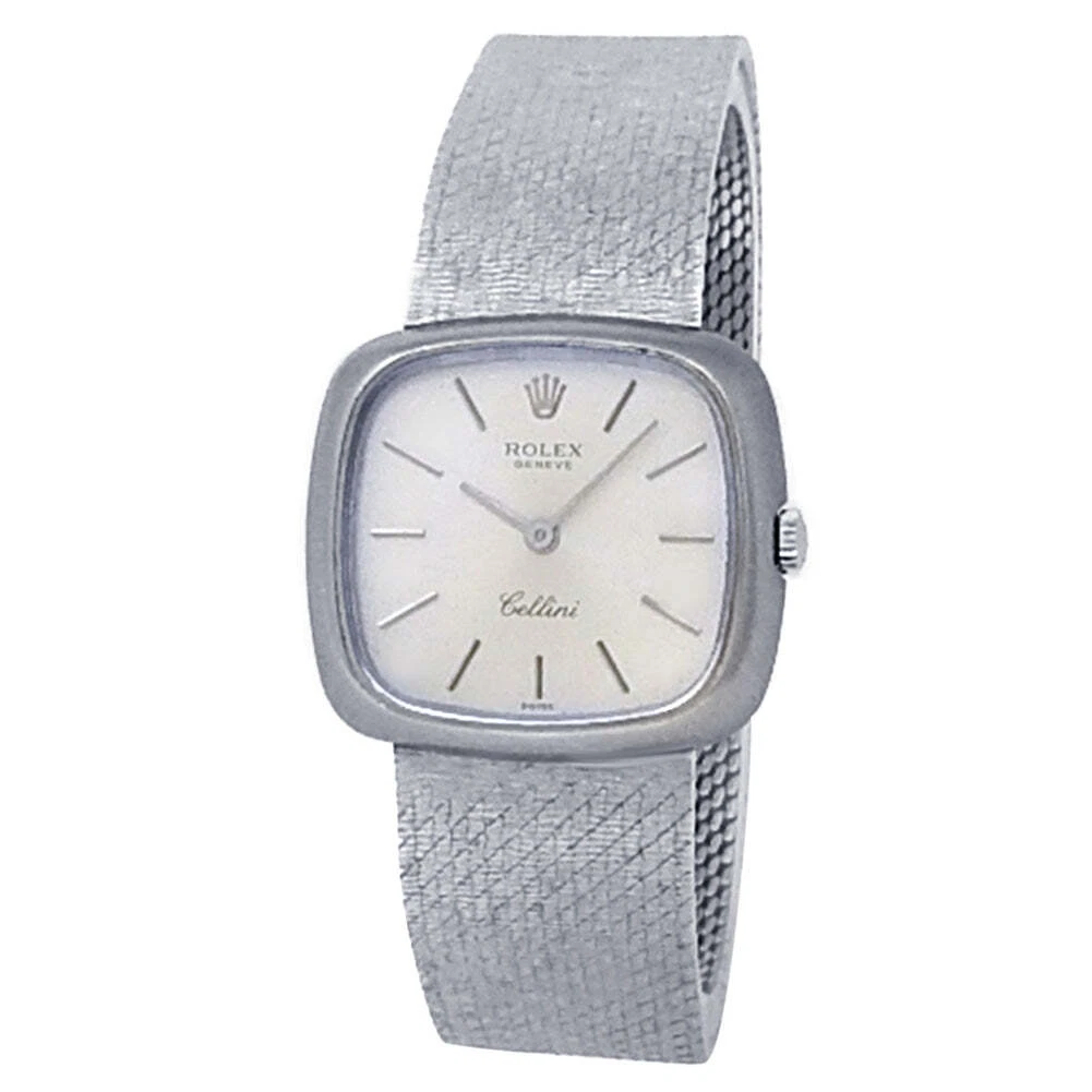 Rolex Cellini 18k White Gold Manual Silver Ladies Watch