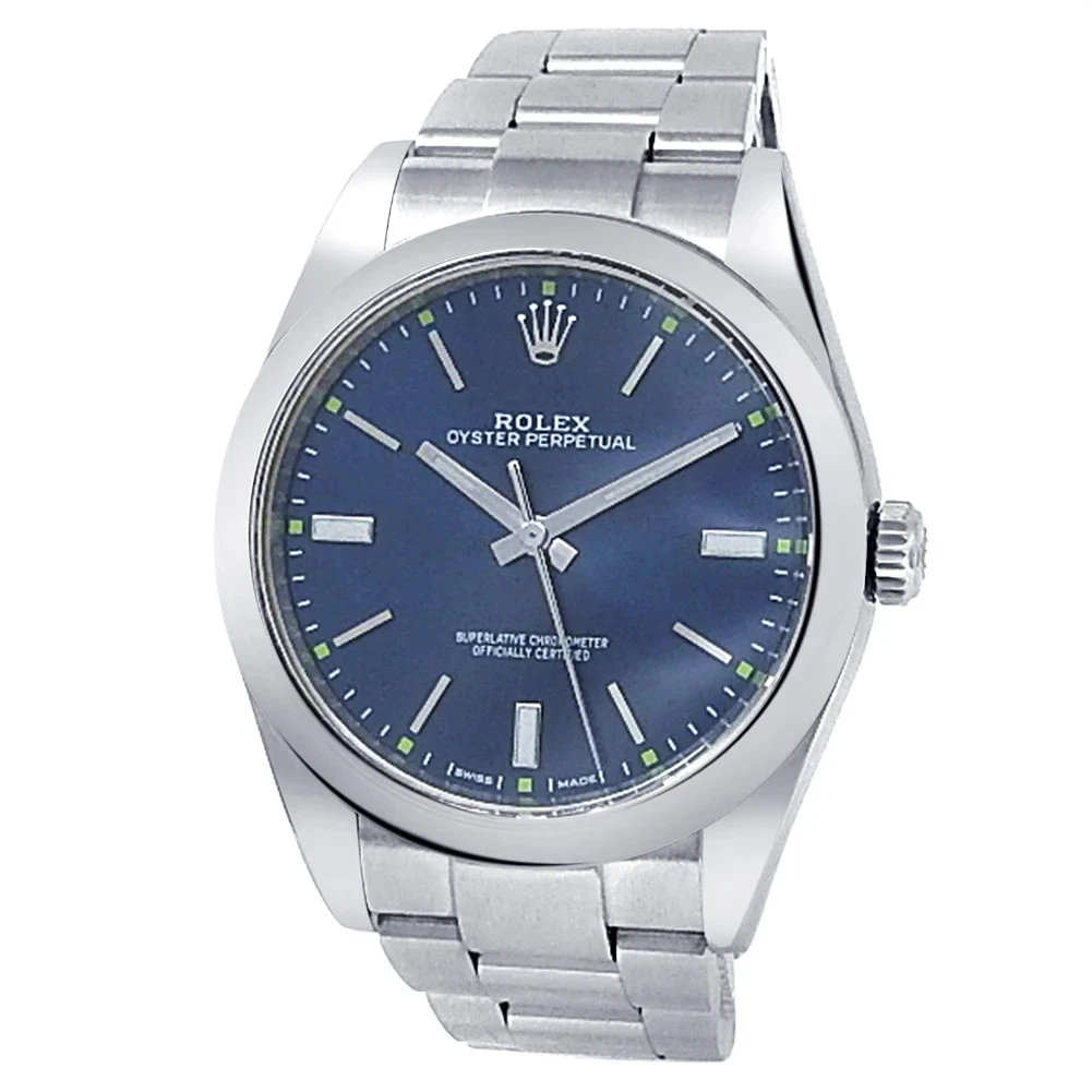 Rolex Oyster Perpetual Stainless Steel Oyster Automatic Blue Men's Watch 114300