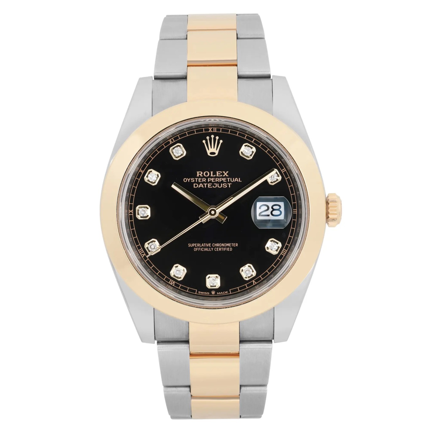 Rolex Datejust 41 126303 Black Diamond Dial Steel & 18K Yellow Gold Mens Watch