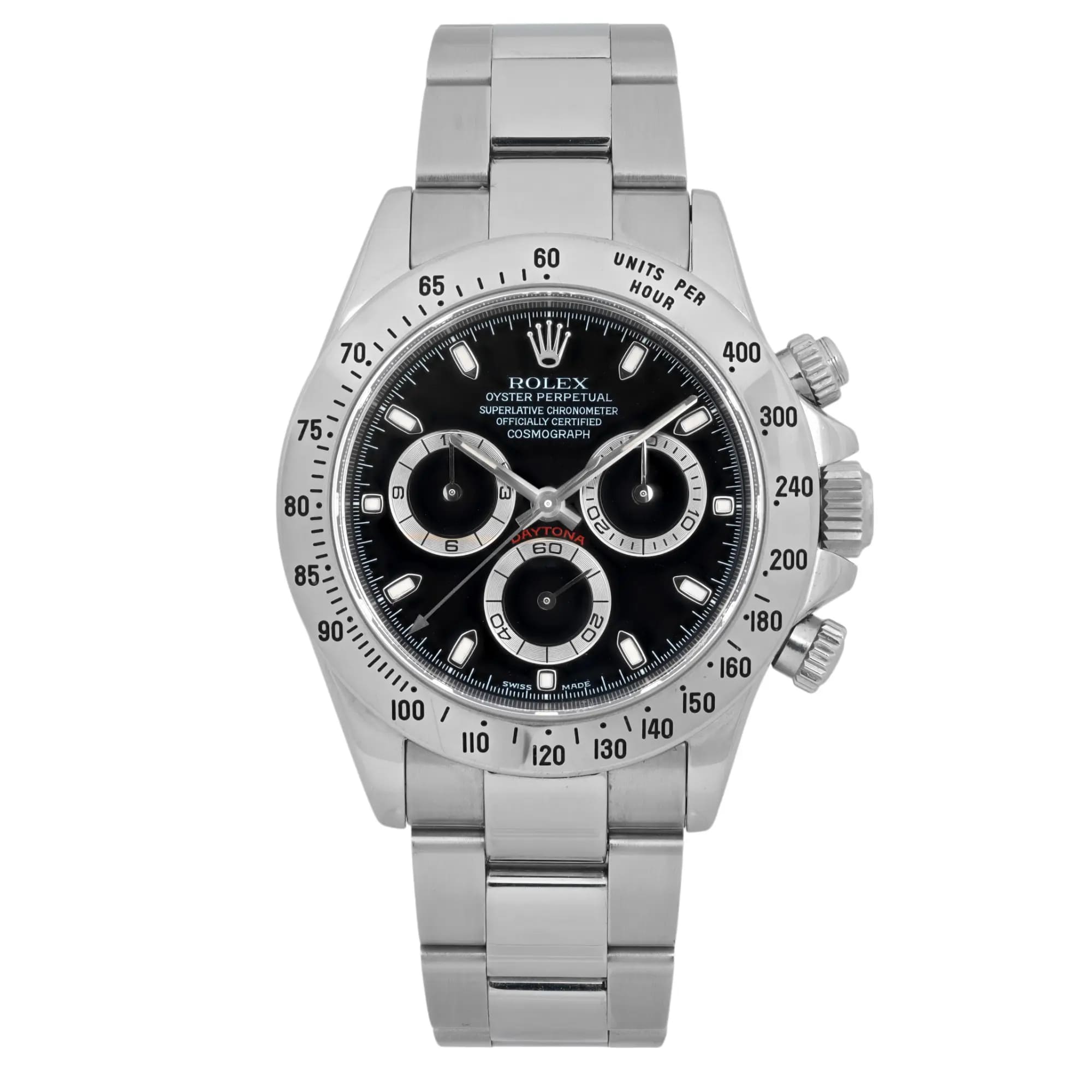 Rolex Daytona Cosmograph 40mm Steel Black Index Dial Automatic Mens Watch 