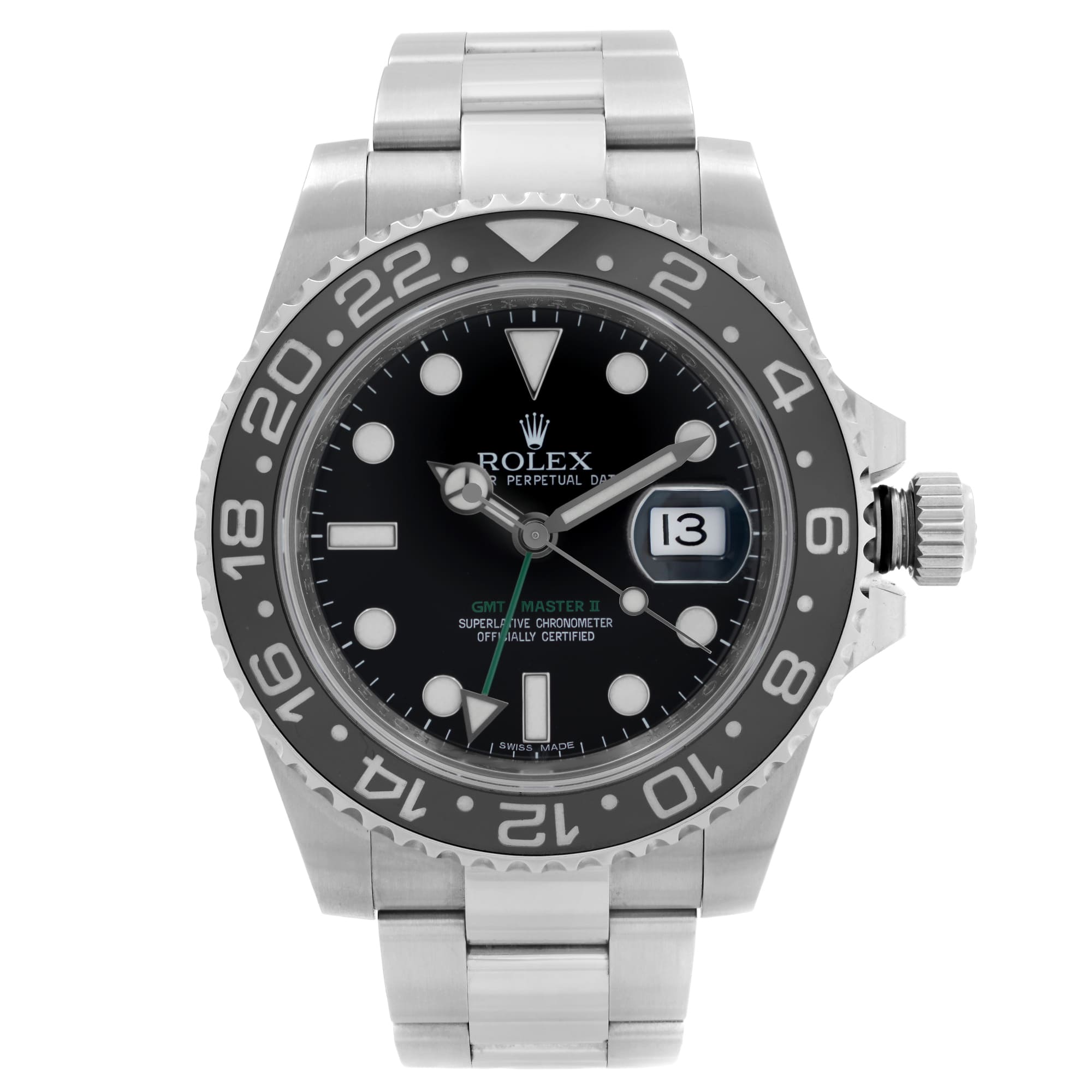 Rolex GMT Master II 40mm Steel Ceramic Black Dial Automatic Men Watch 