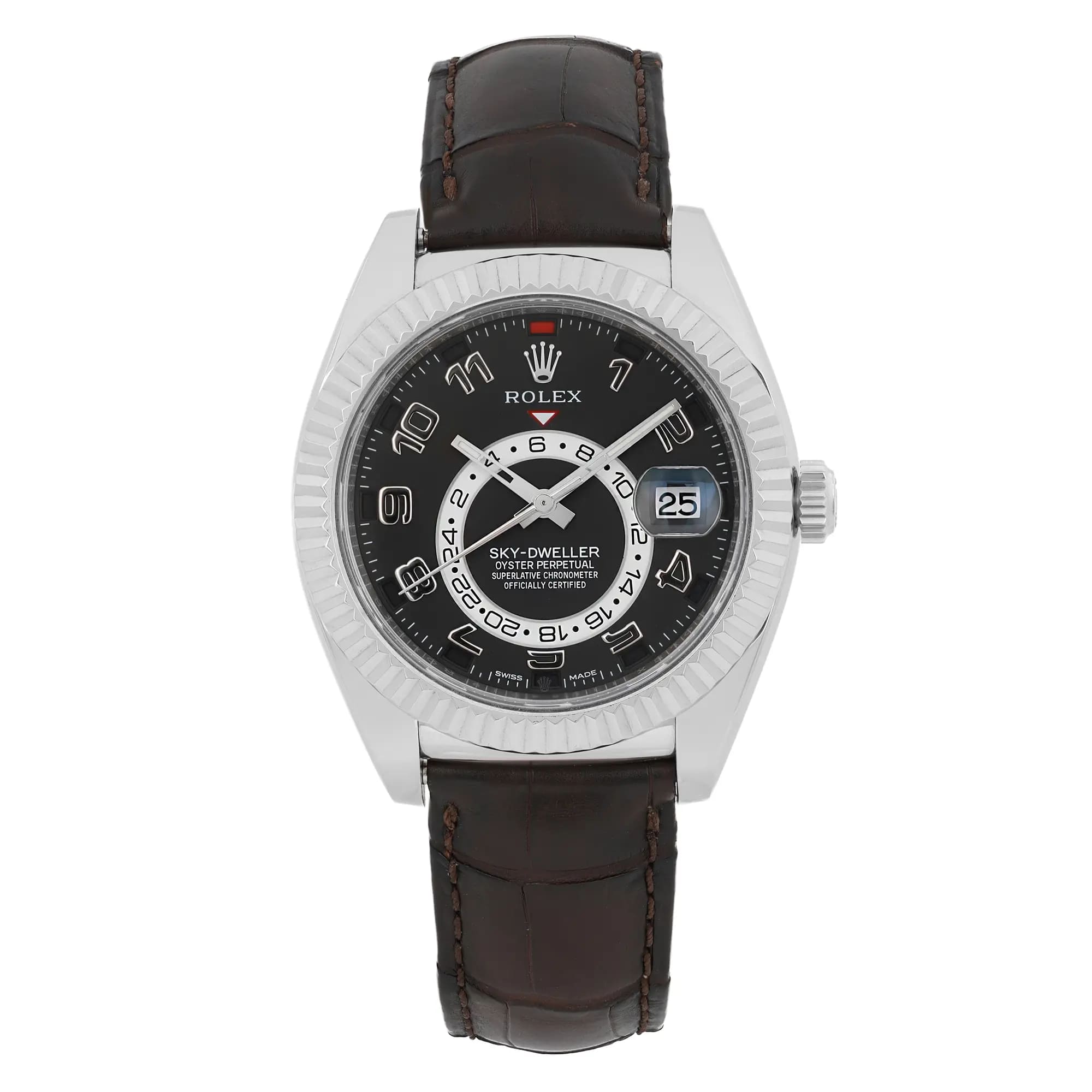 Rolex Sky-Dweller 18K White Gold Black Dial Automatic Men Watch 