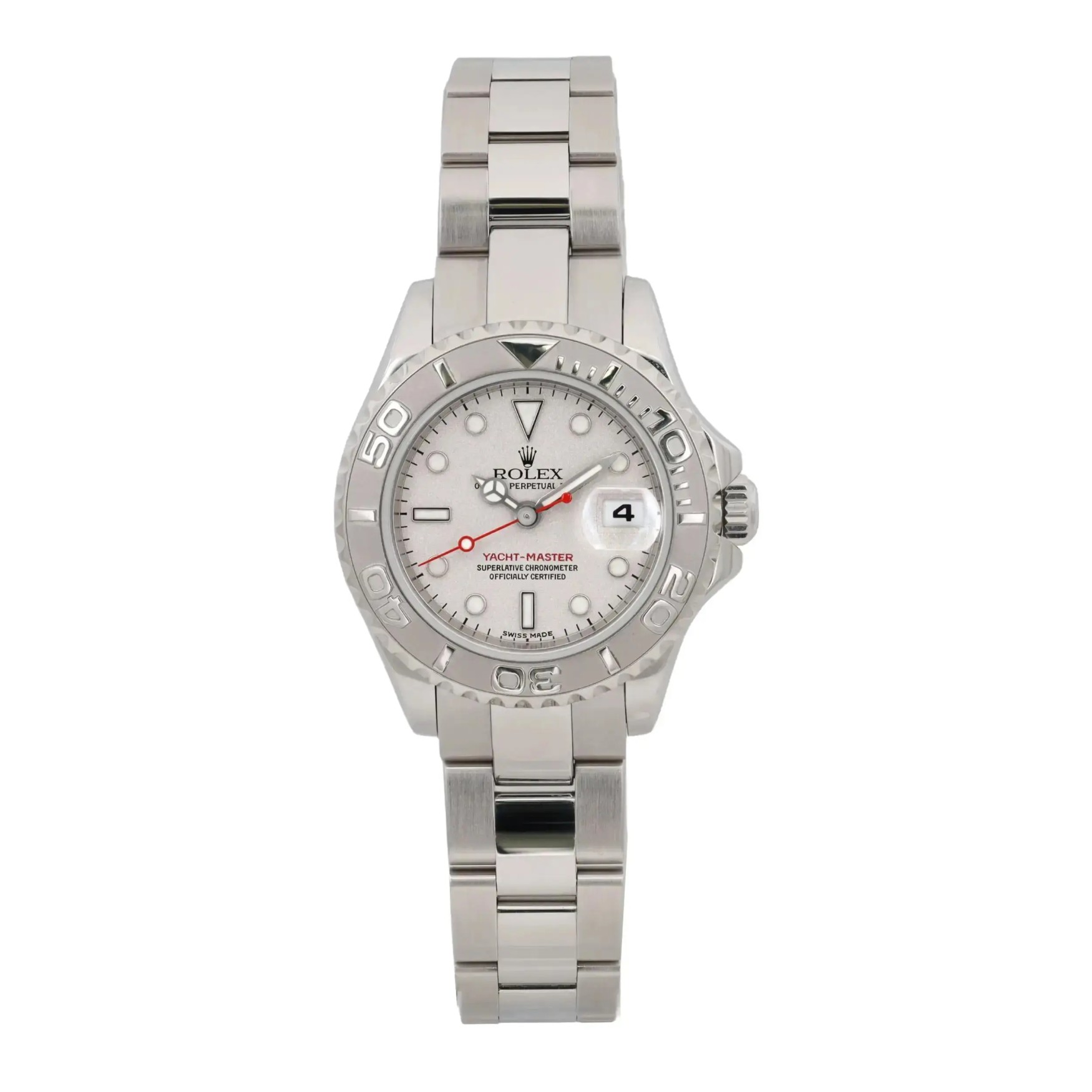 Rolex Yacht-Master 29 Platinum Steel Silver Dial Automatic Ladies Watch