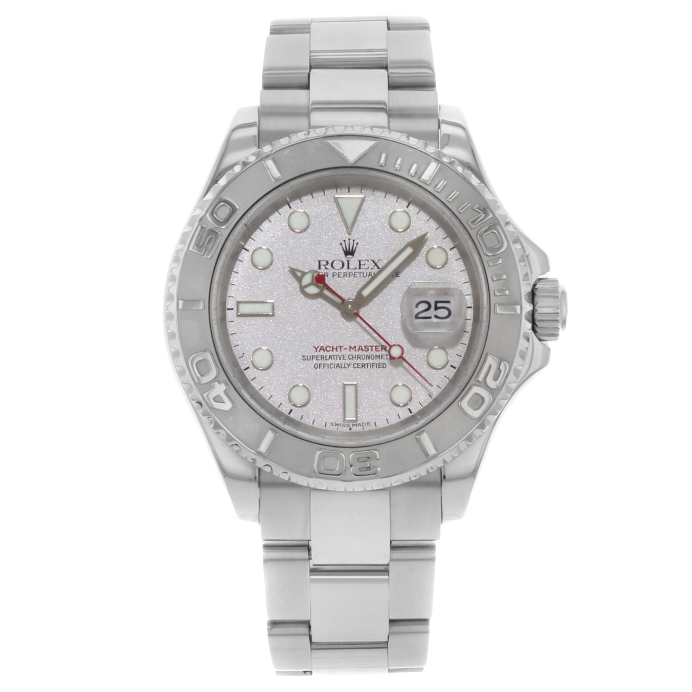 Rolex Yacht-Master Steel Platinum Silver Dial Automatic Men Watch