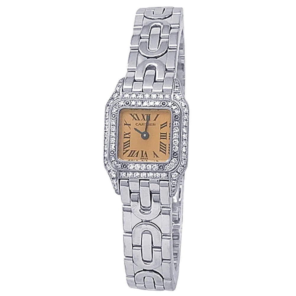 Cartier Mini Panthère 18k White Gold Diamond Ladies Watch