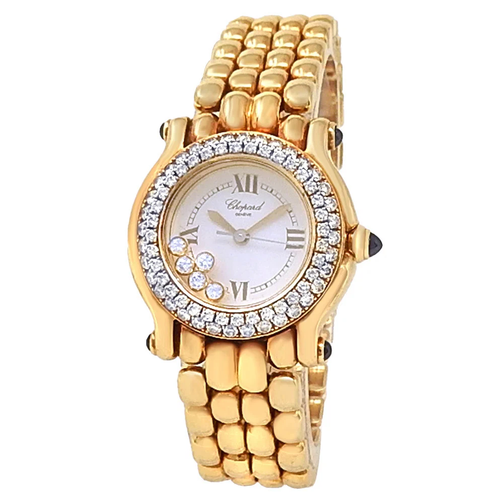 Chopard Happy Sport 18k Yellow Gold Ladies Watch with Diamonds