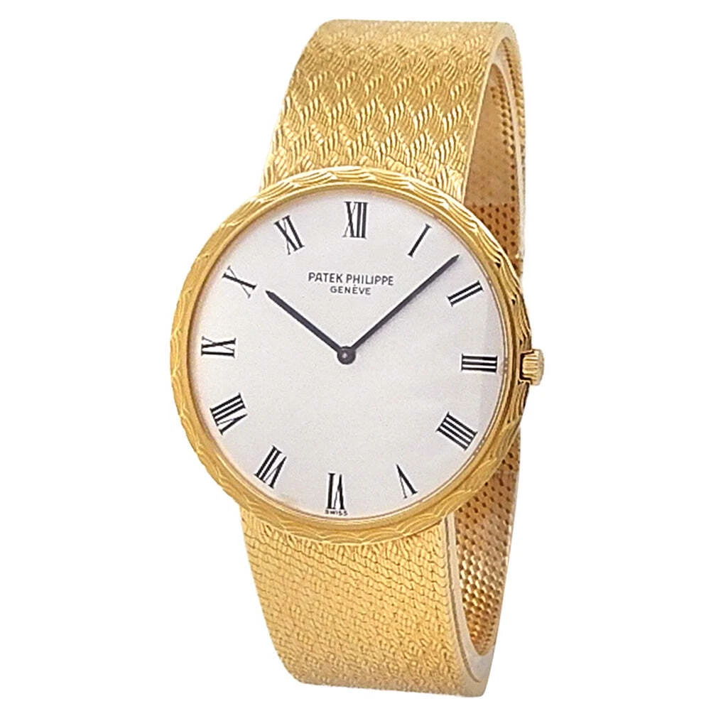 Patek Philippe Calatrava 18k Yellow Gold Automatic Silver Men’s Watch 