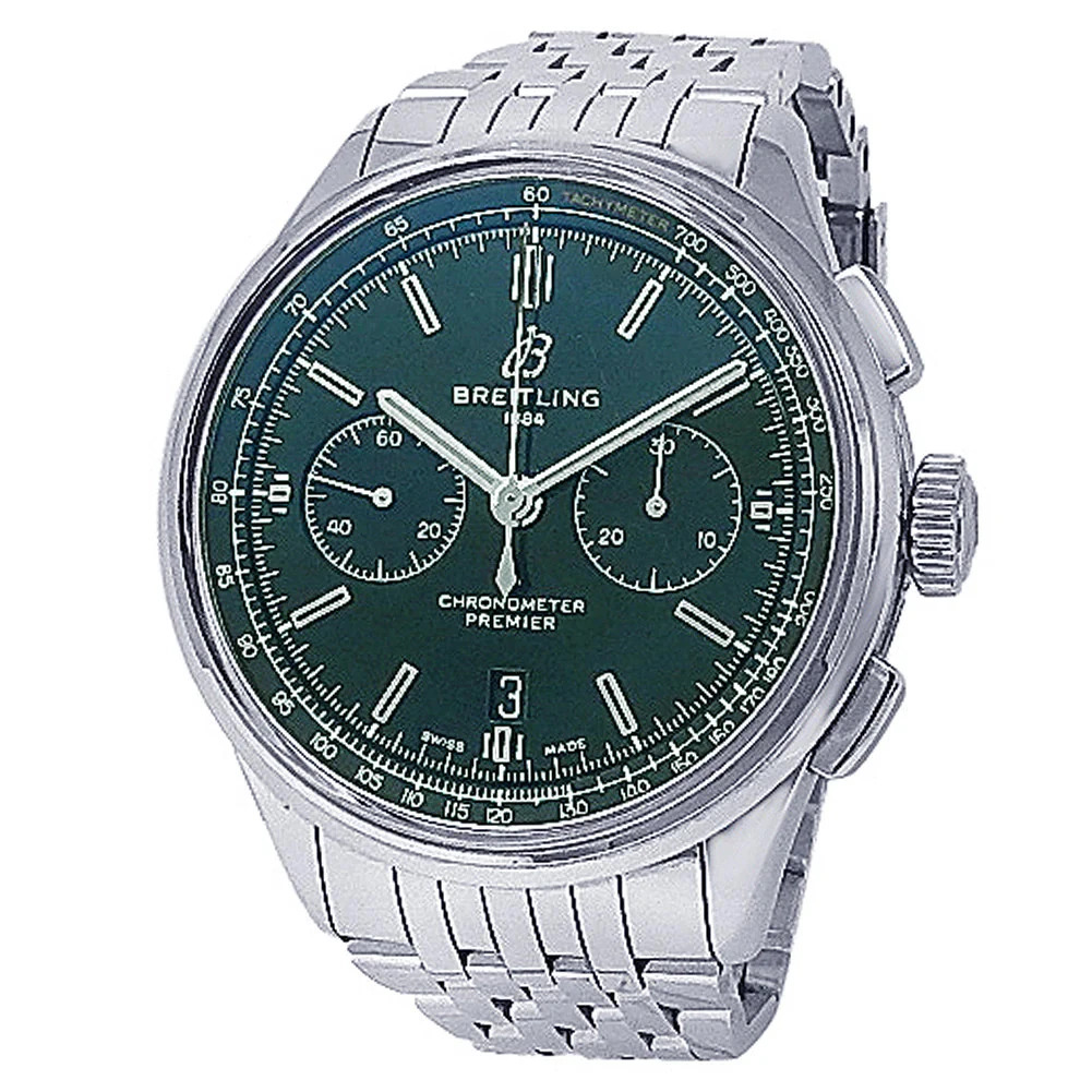 Breitling Premier B01 Chronograph Green Dial Men's Automatic Watch