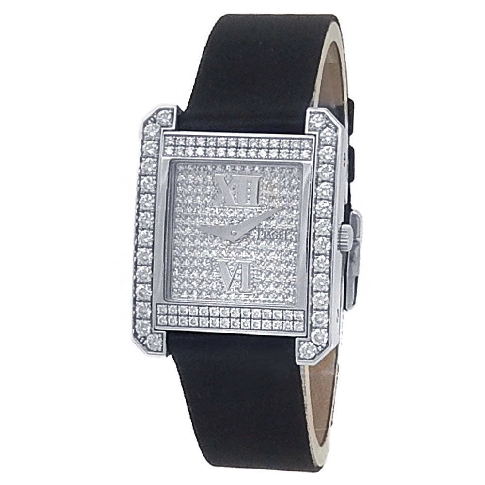 Piaget Pave Diamond 18k White Gold Ladies Quartz Watch