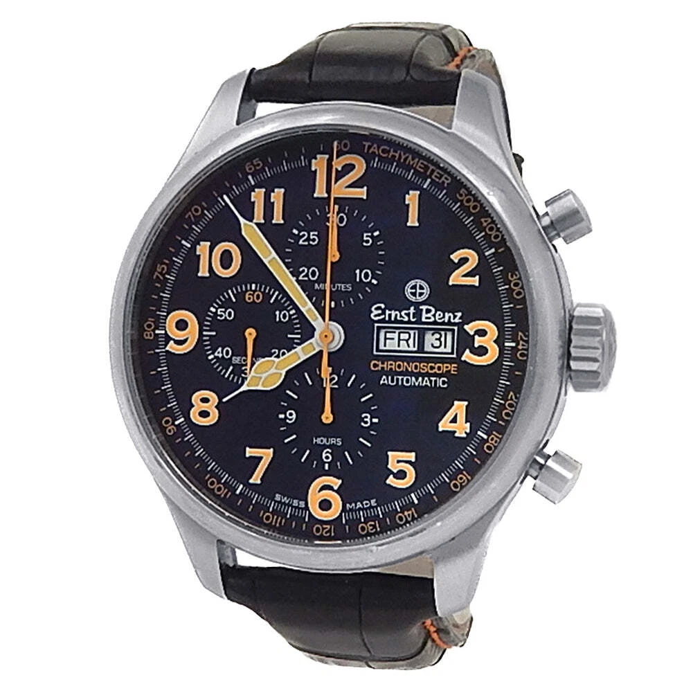 Ernst Benz Chronoscope Black Dial Stainless Steel Automatic Watch