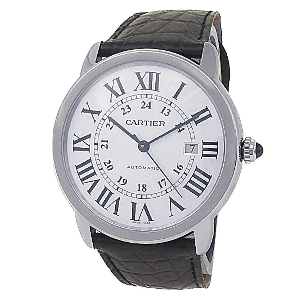 Cartier Ronde Solo Stainless Steel Leather Automatic Silver Men’s Watch
