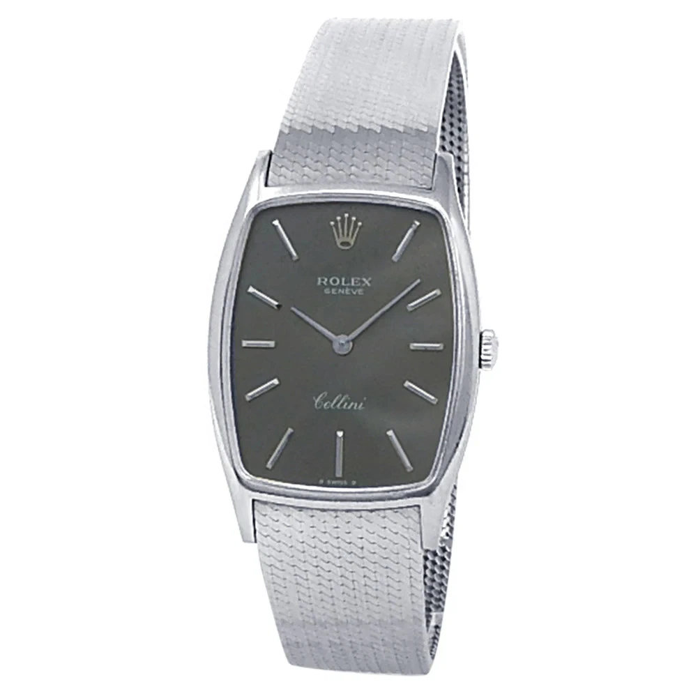 Rolex Cellini 18k White Gold Grey Dial Ladies Manual Watch