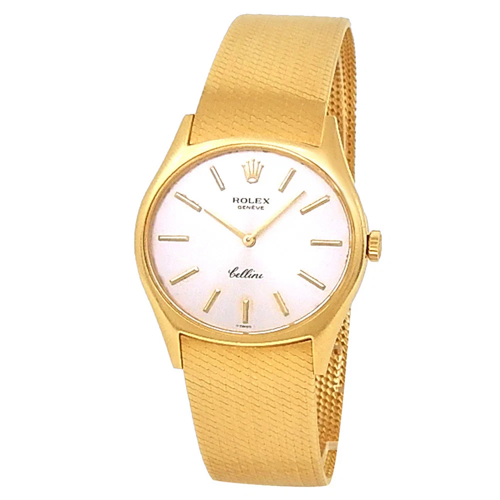 Rolex Cellini 18k Yellow Gold Manual Silver Men’s Watch