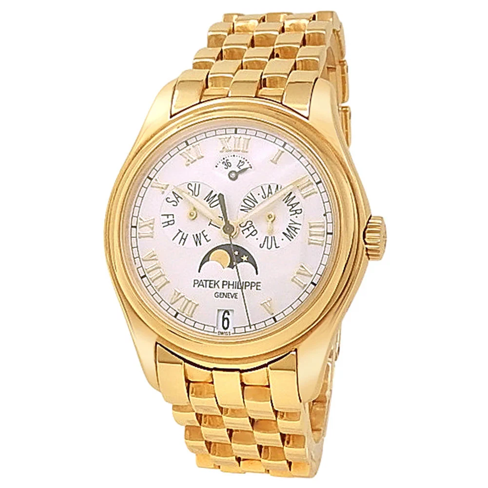 Patek Philippe Annual Calendar 18k Yellow Gold Auto Silver Men's Watch