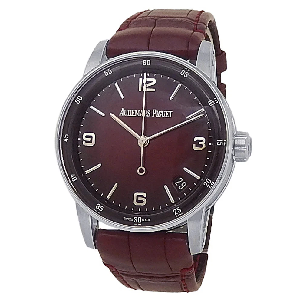 Audemars Piguet Code 11.59 18k White Gold Burgundy Dial Watch