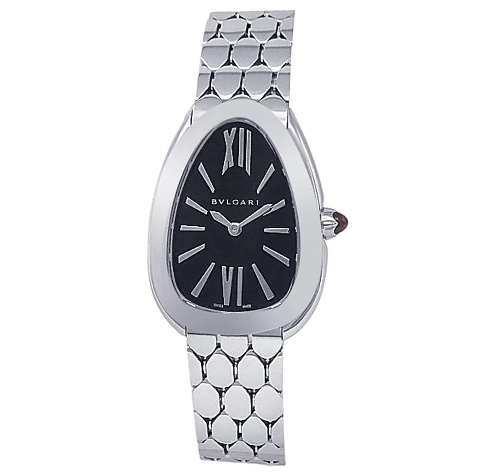 Bvlgari Serpenti Seduttori Stainless Steel Black Lacquered Ladies Watch
