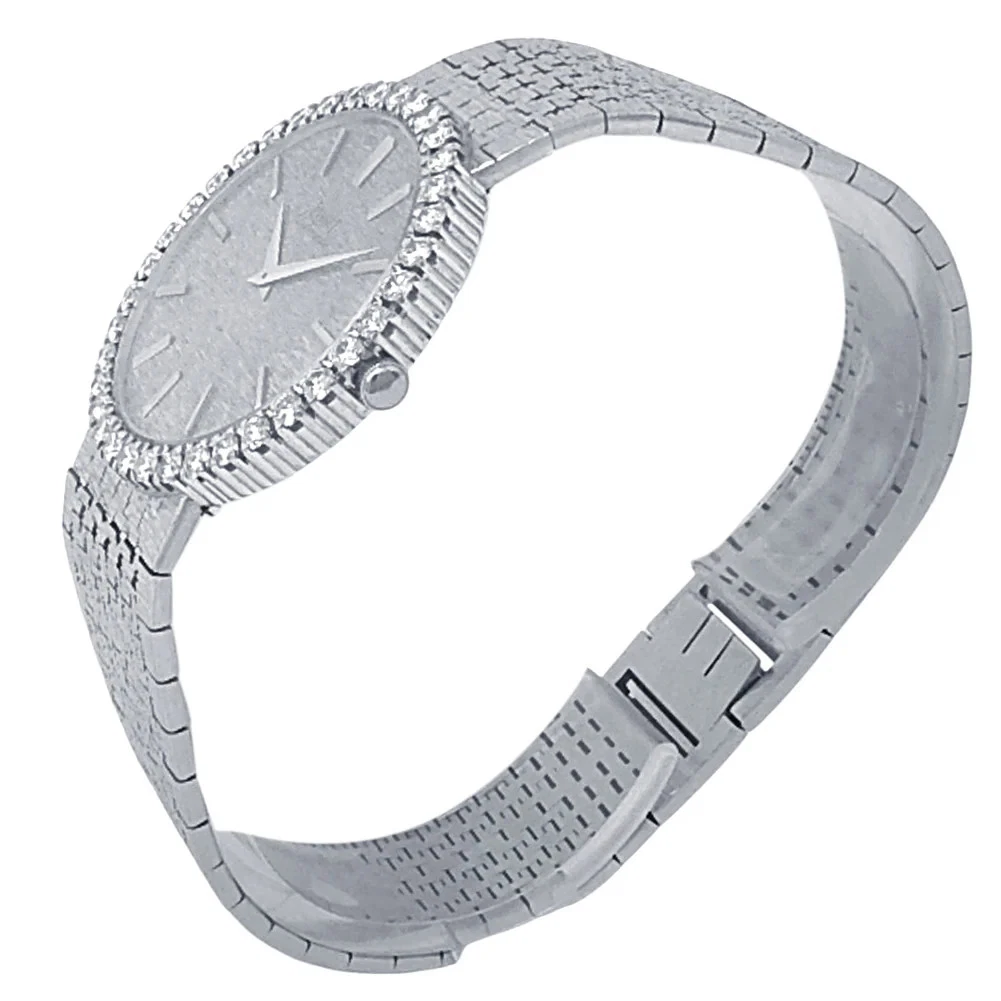 Piaget Vintage White Gold Diamond Bezel Automatic Men's Watch