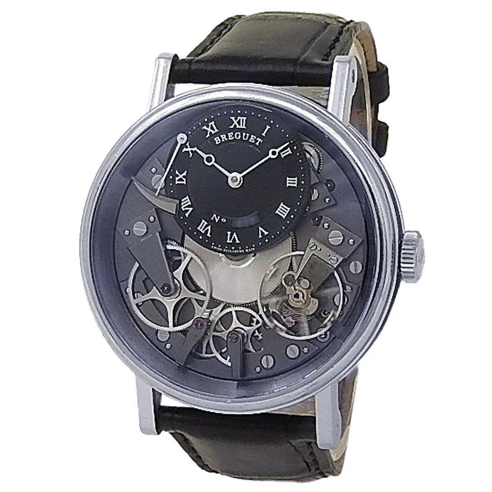 Breguet Tradition 18k White Gold Skeleton Men's Leather Watch