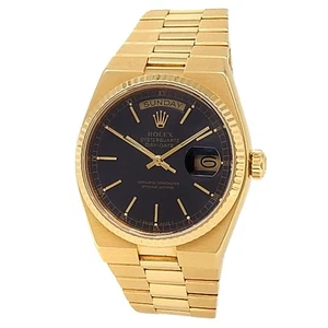 Rolex Day-Date Oysterquartz 18k Yellow Gold Quartz Black Men’s Watch