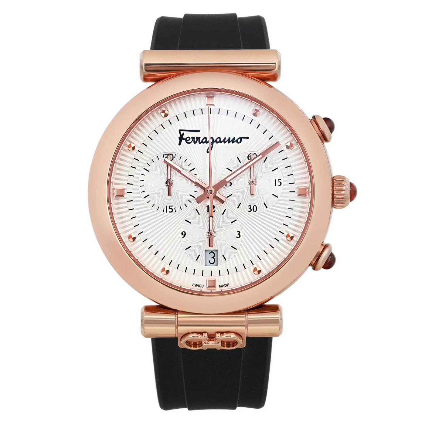 Salvatore Ferragamo Ora 40mm Silver Dial Rose Gold Tone Women Watch