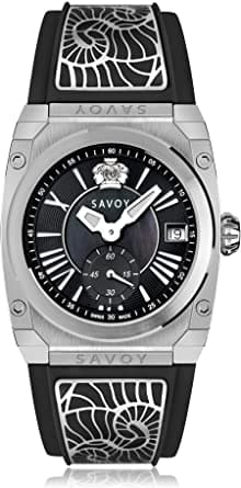 Savoy Watch 35mm Chrono Black Silicone Strap Ladies Watch 