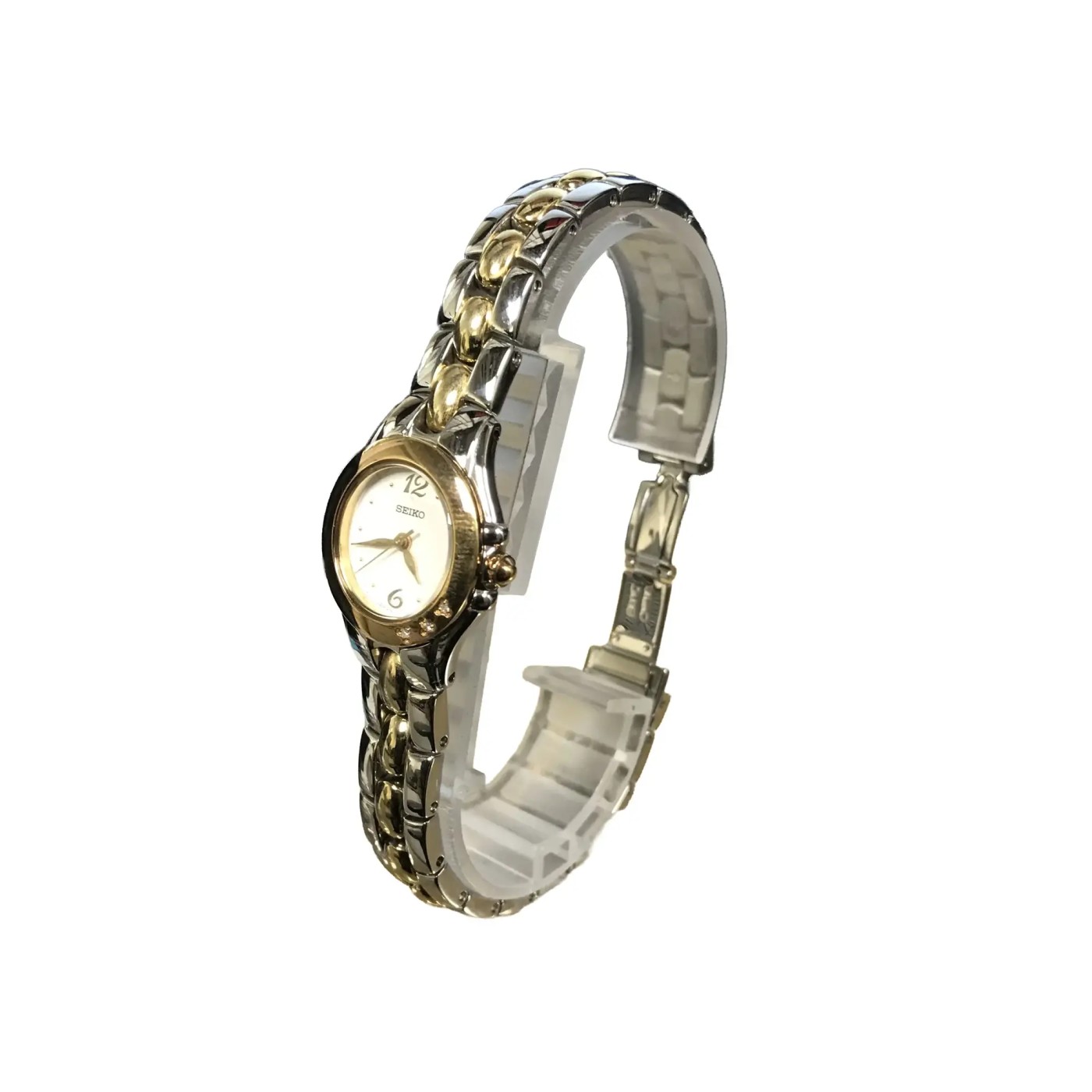 Seiko 3 Diamond Stainless Steel MOP Dial Quartz Ladies Watch