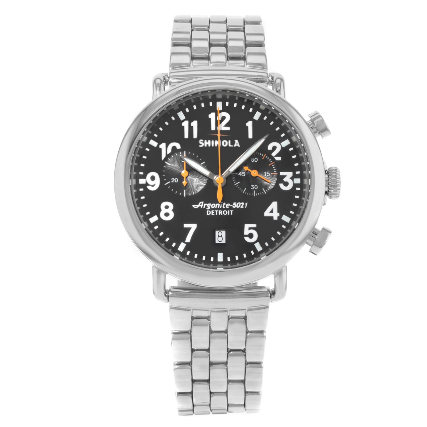 Shinola Runwell Chrono 41mm Steel Black Arabic Dial Quartz Men Watch