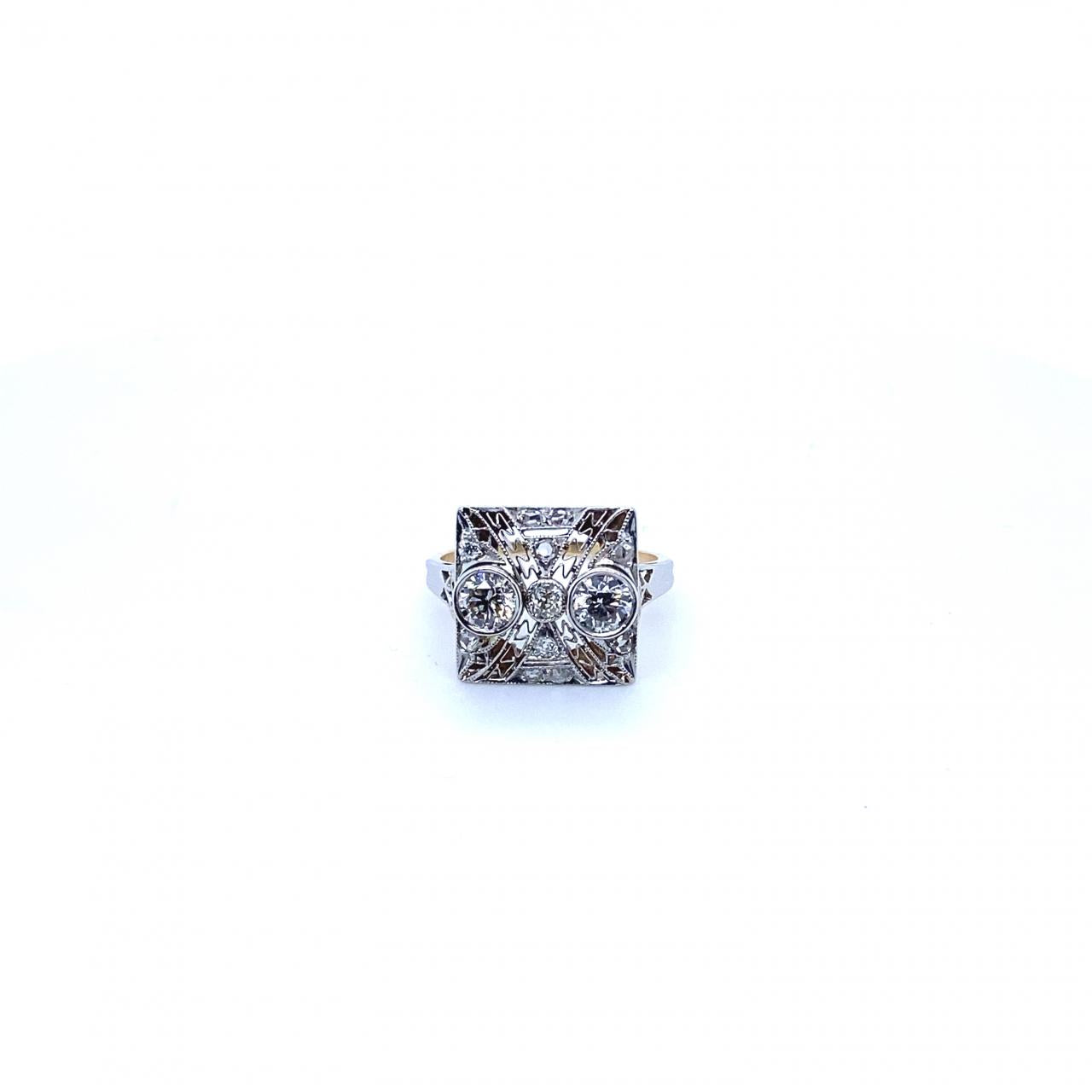 .85 Carat Round Brilliant Diamond Ring 14K Yellow and White Gold Size 6.00
