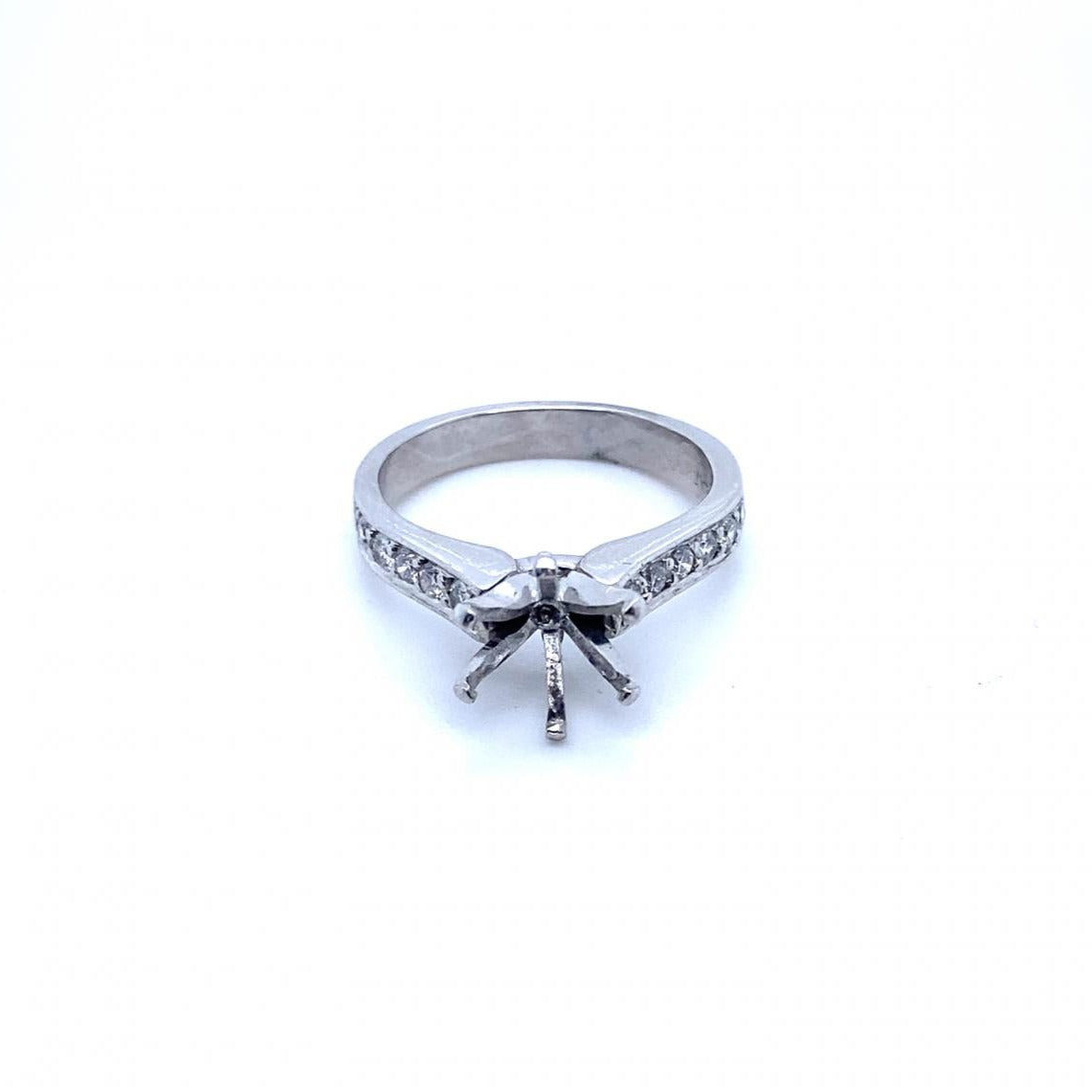 .26 Carat Diamond Platinum Semi Mount Ring Size 6.00