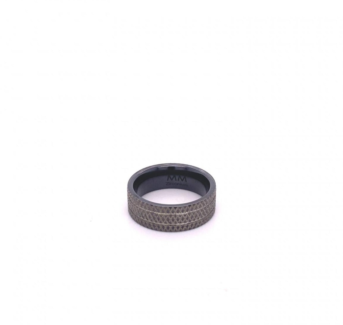 Men's Zirconium Knurl Polish Engagement Wedding Band Ring Size 7