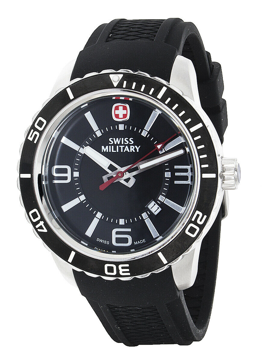 Swiss Military Roadster Stainless Steel Black Dial Quartz Mens Watch