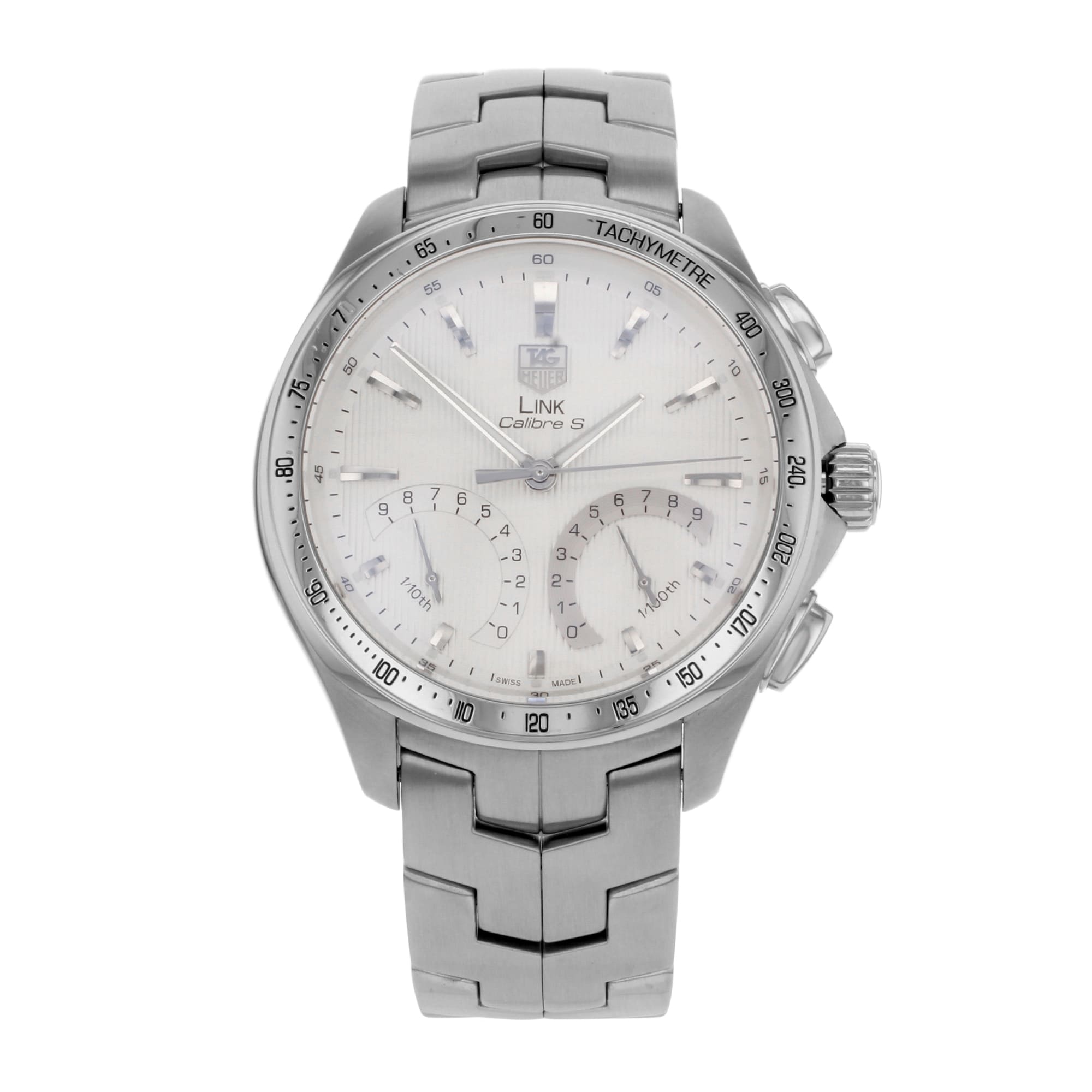 TAG Heuer Link Chronograph Silver Dial Steel Quartz Mens Watch 
