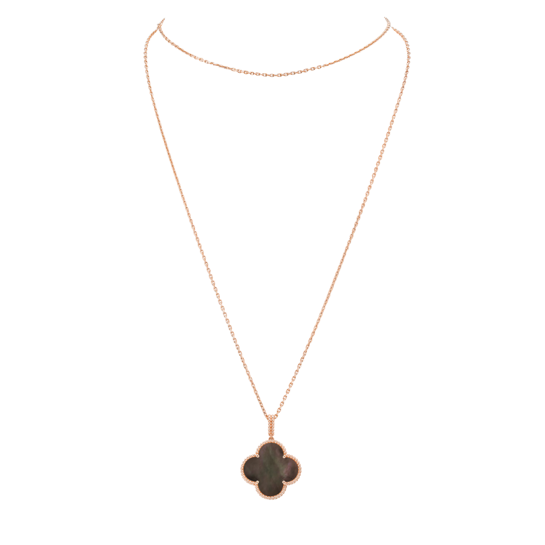 Van Cleef & Arpels Magic Alhambra Long Necklace 1 Motif Black Mother-Of-Pearl 18K Rose Gold