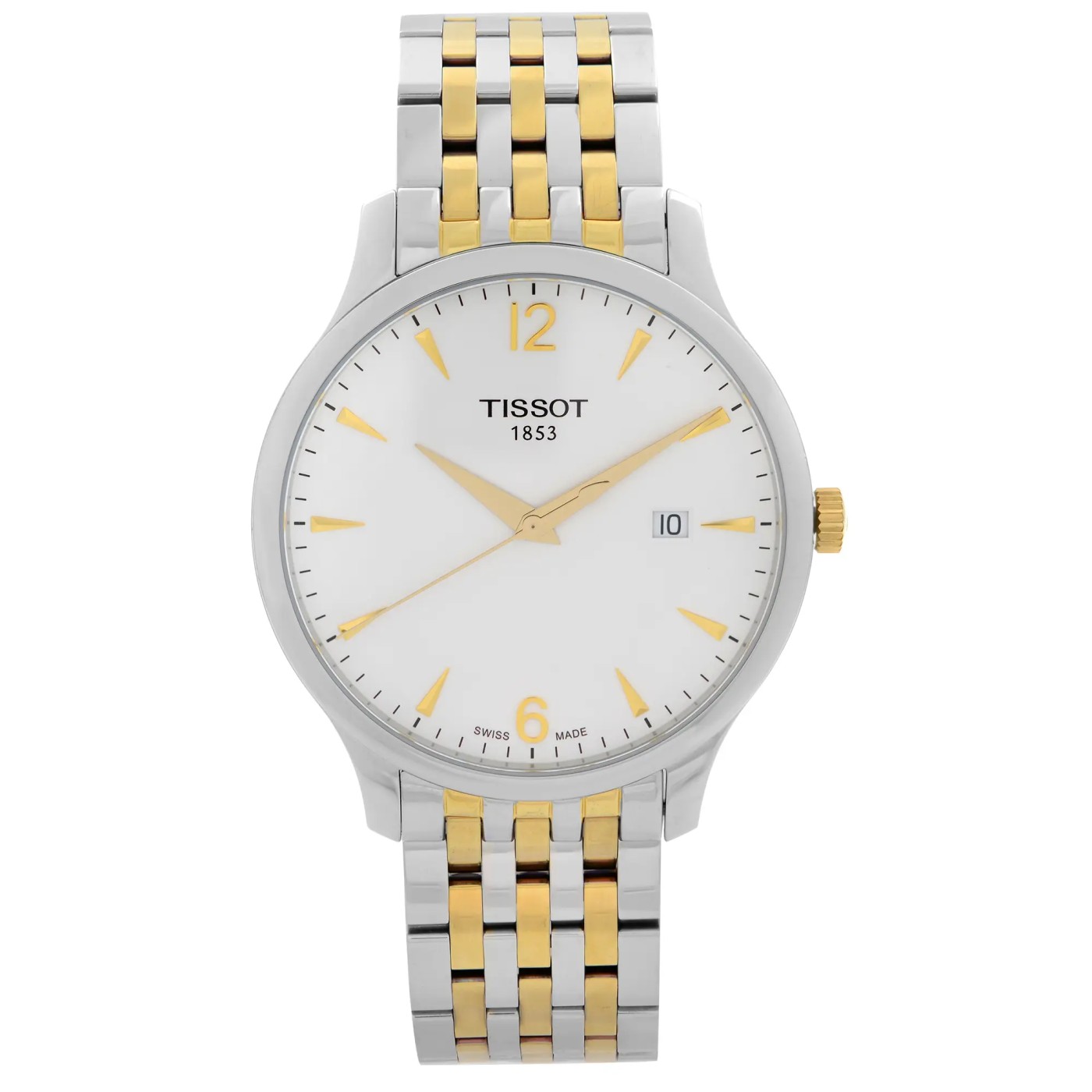 Tissot Tradition Steel Two-Tone White Dial Quartz Mens Watch