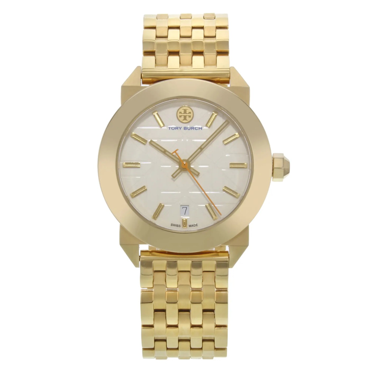 Tory Burch Whitney Yellow Gold Tone Cream Dial Steel Ladies Watch
