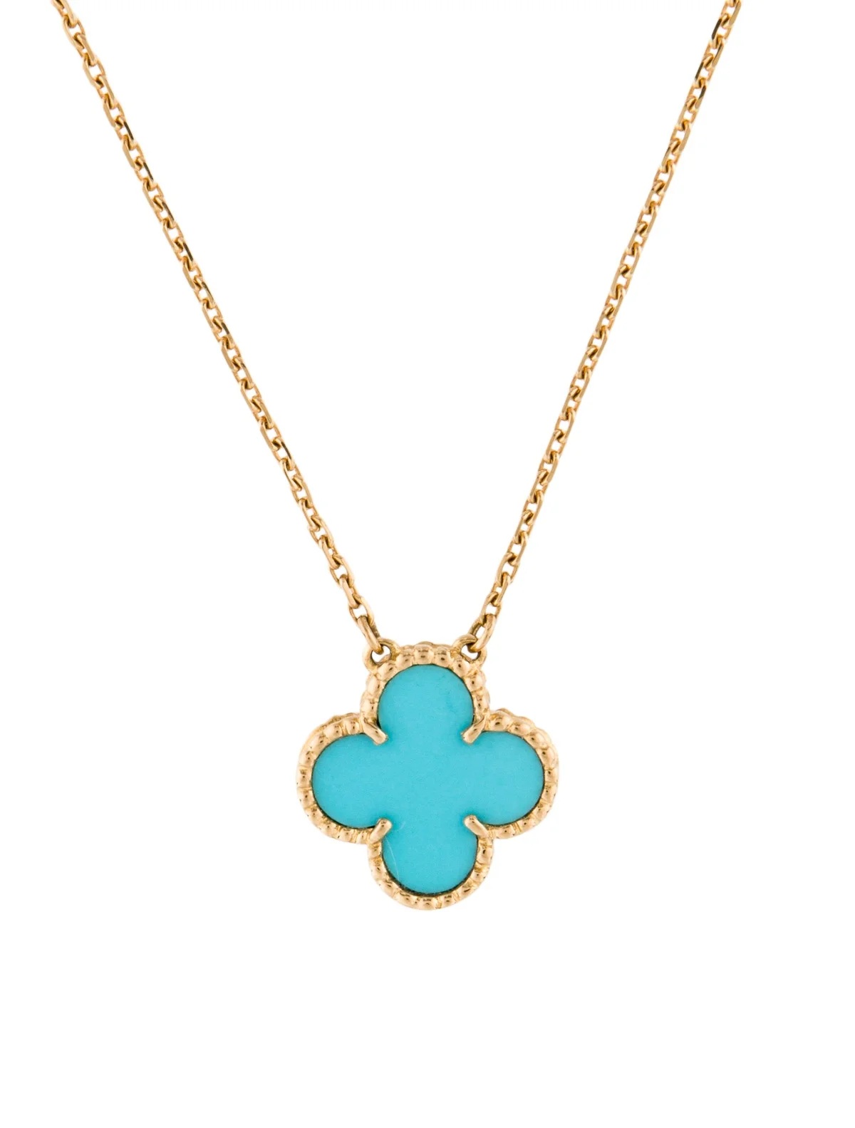 Pre-Owned Van Cleef & Arpels Vintage Alhambra Turquoise Necklace 