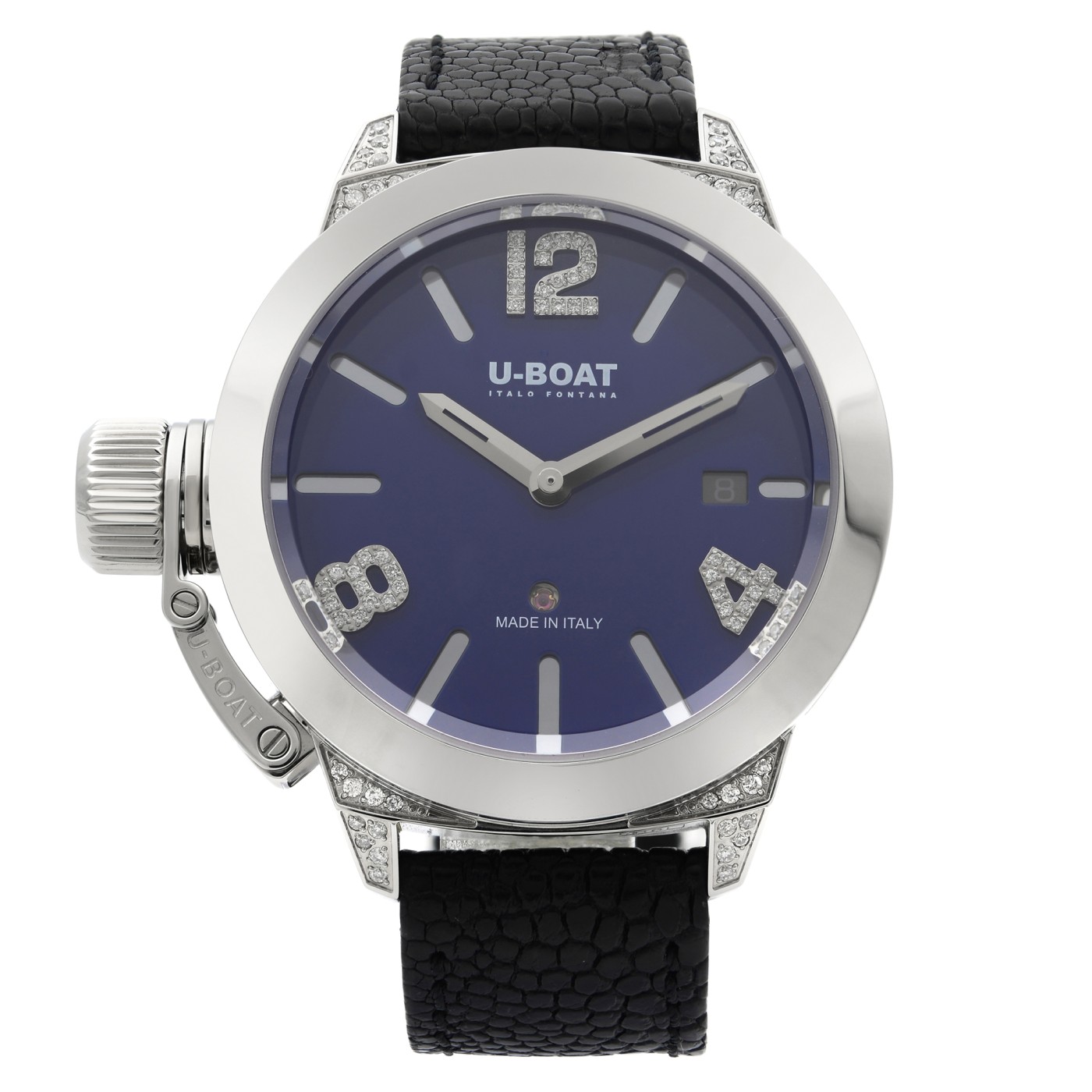 U-Boat Classico Steel Diamond 0.23cttw Blue Dial Automatic Ladies Watch