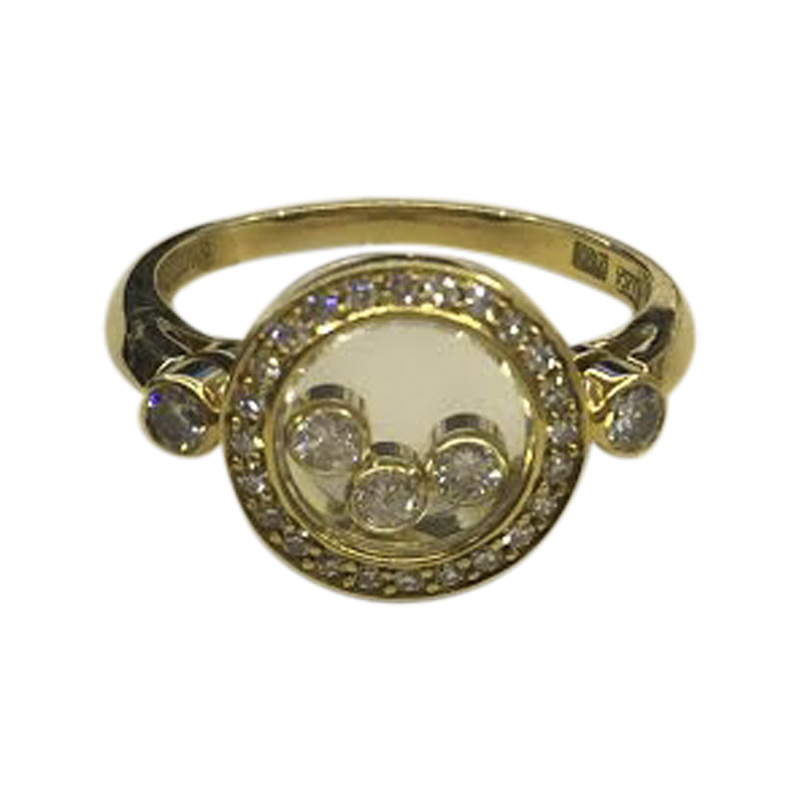 Chopard 18K Yellow Gold Happy Diamond Ring 
