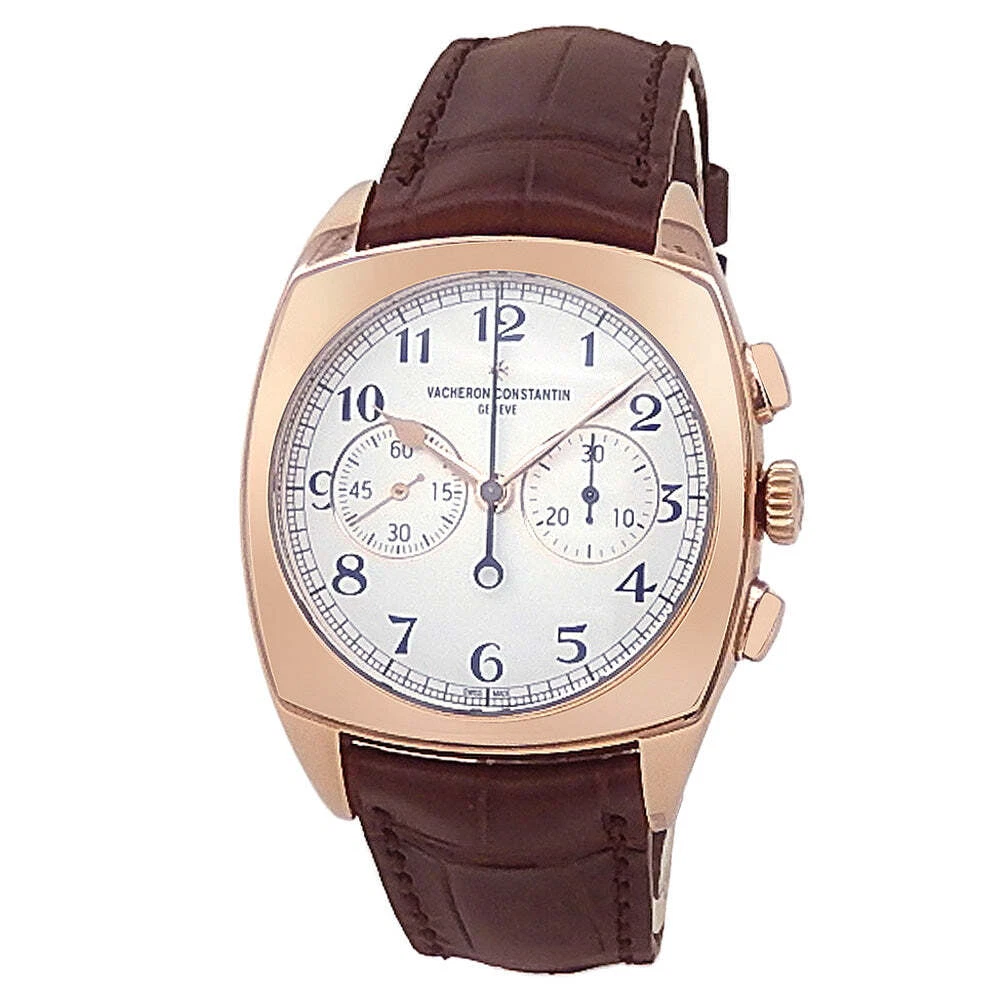 Vacheron Constantin Harmony 18k Rose Gold Leather Silver Watch 5000S/000R-B139