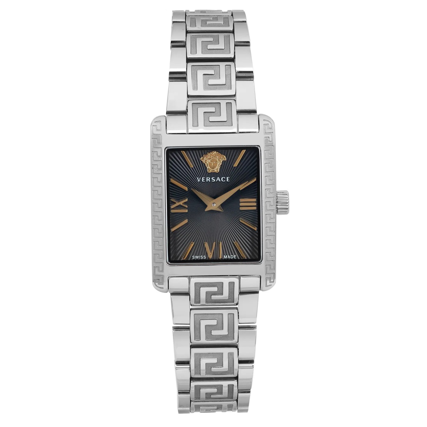 Versace Tonneau 23mm Steel Black Dial Quartz Ladies Watch