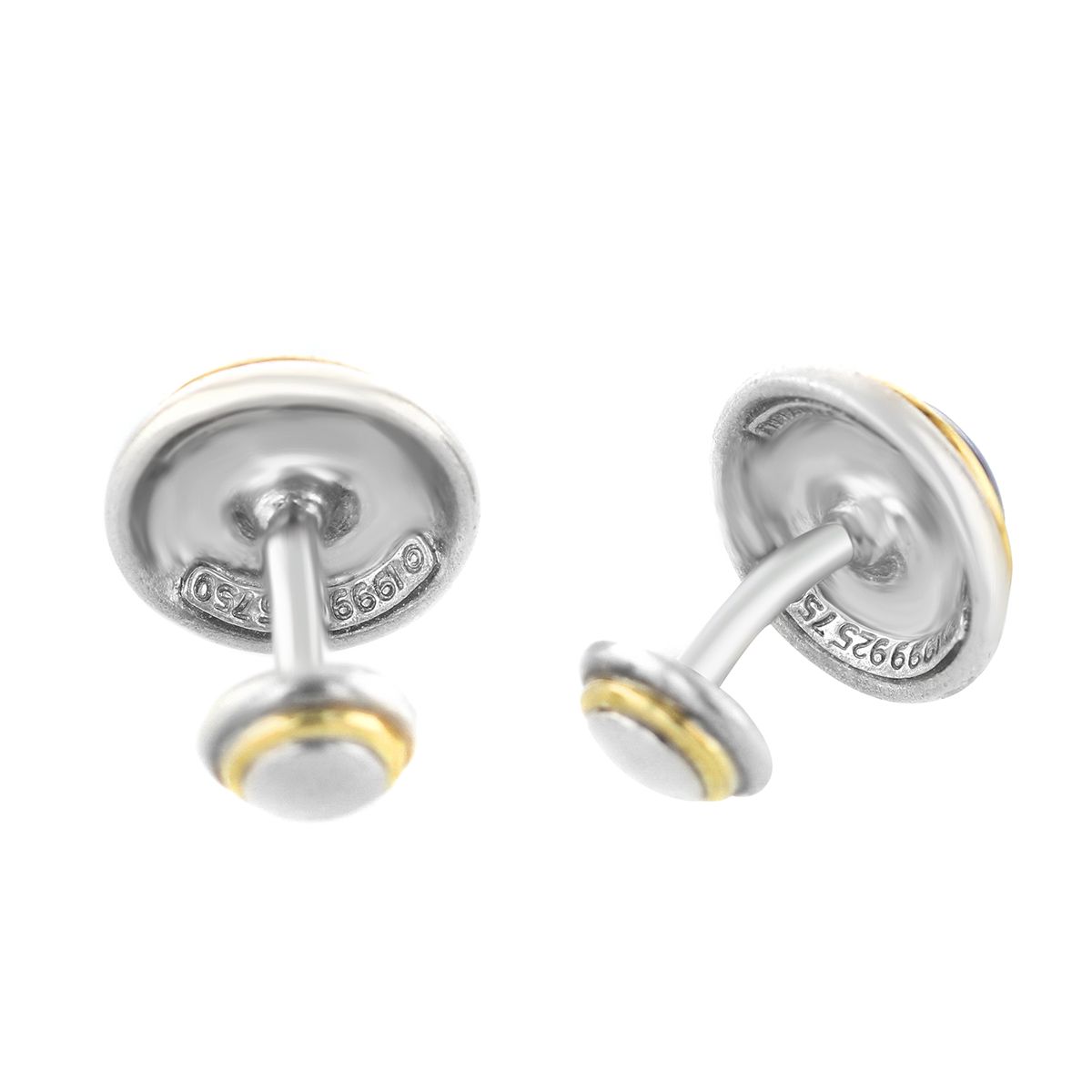 Tiffany & Co Men's Silver and Yellow Gold Hematite Cufflinks