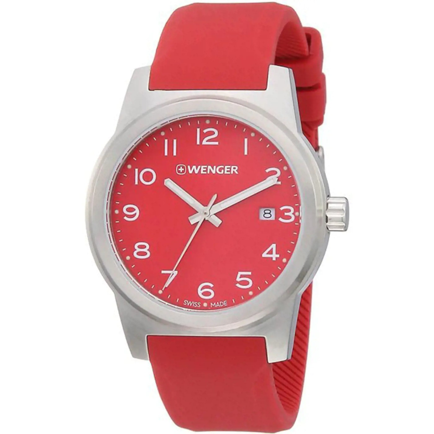 Wenger Avenue 41mm Stainless Steel Red Dial Mens Quartz Watch