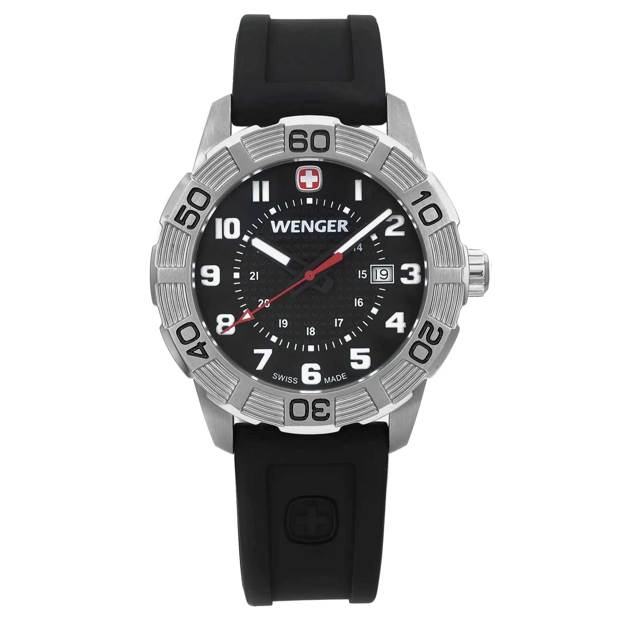 Wenger Roadster 45mm Stainless Steel Black Dial Mens Quartz Watch 