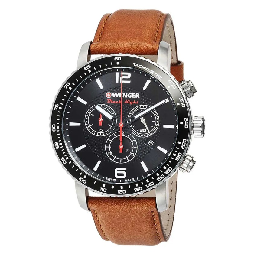 Wenger Roadster Black Night 45mm Steel Black Dial Quartz Mens Watch